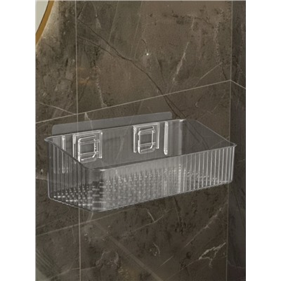 Полка для ванной настенная, прозрачная