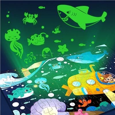 Пазл "Поводный мир" светится в темноте (96 дет.)