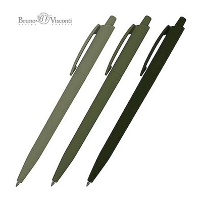 Ручка автоматическая шариковая 0.5мм "SlimClick. Verde" синяя 20-0508 Bruno Visconti