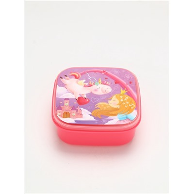 Ланч - бокс квадратный с секциями и ложкой «Единорог», 400 мл