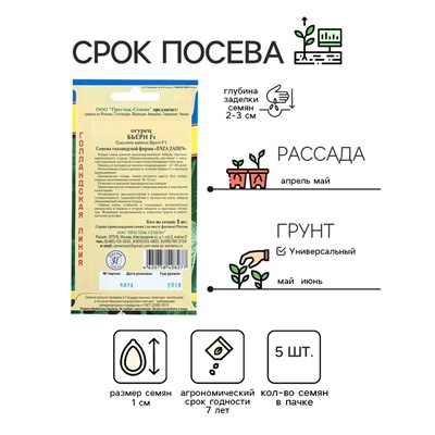 Семена Огурец «Бьерн», F1, 5 шт., «Престиж семена»