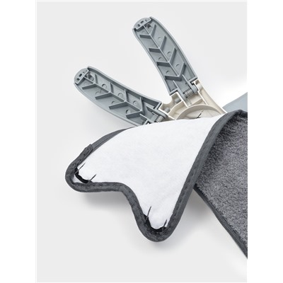 Швабра с отжимом Twist Raccoon, насадка из микрофибры 36×14 см, стальная нержавеющая ручка 125 см