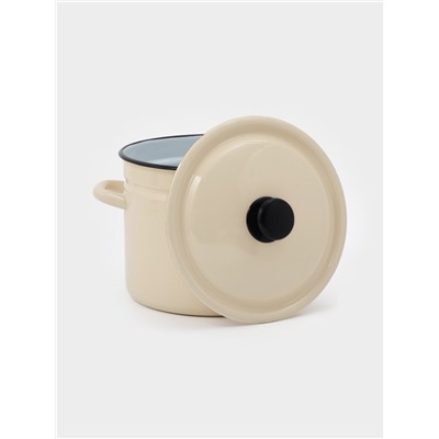 Кастрюля эмалированная, 7 л, d=23.6 см, цилиндрическая, цвет слоновой кости