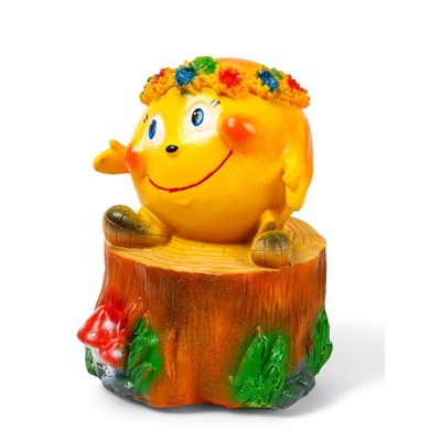 Садовая фигура "Колобок с венком" 45х35х35см