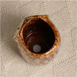 Декоративный горшок для цветов «Совенок», керамический, 200 мл, 8×7×8 см, бежевый