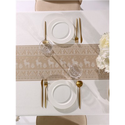 Скатерть «Этель. Новогодние олени», 140×180 см, 100% п/э