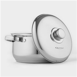 Кастрюля Катунь «Гретта», 3.4 л, d=20 см, капсульное дно, индукция, нержавеющая сталь