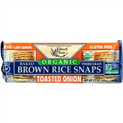 Edward & Sons, Органический продукт, Запеченые цельнозерновые чипсы из бурого риса, ЖАреный лук, 3,5 унц. (100 г)