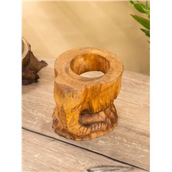 Подставка под бутылки «Голова слона», 15×15×17 см, дерево пиннис, коричневая