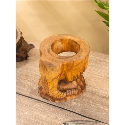 Подставка под бутылки «Голова слона», 15×15×17 см, дерево пиннис, коричневая