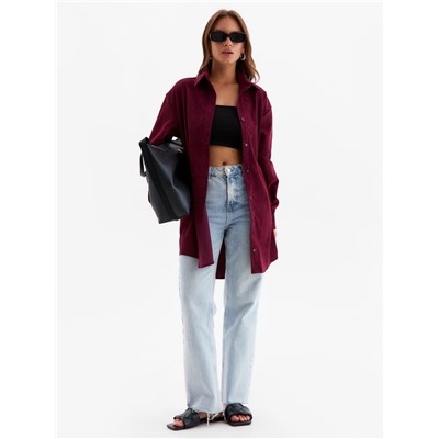 Рубашка женская MINAKU: Velvet Collection, размер 46, бордовый