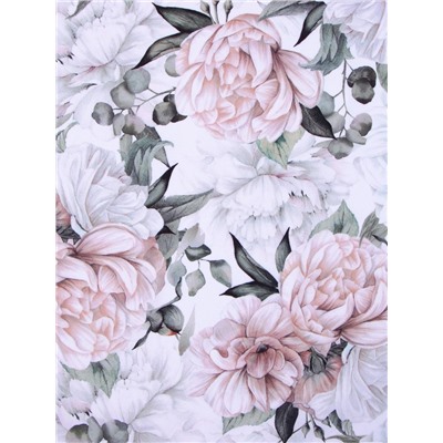 Шторы для кухни с подхватами «Этель. Пионы» 145×180 см, комплект - 2 шт.