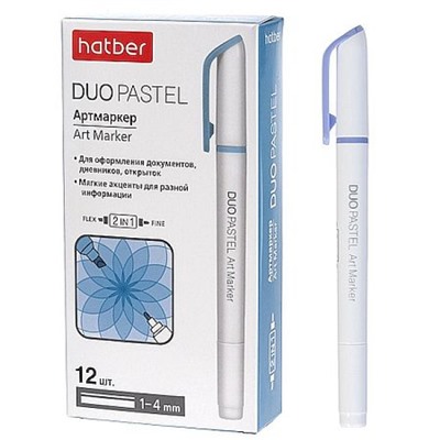 Артмаркер двусторонний Дуо/Duo пастель Ирис 1мм/4мм (088701) Хатбер