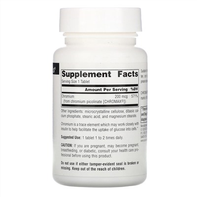 Source Naturals, пиколинат хрома, 200 мкг, 240 таблеток