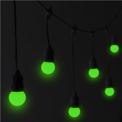 Лампа светодиодная Luazon Lighting, G45, Е27, 1.5 Вт, для белт-лайта, набор 20 штук, свечение зелёное
