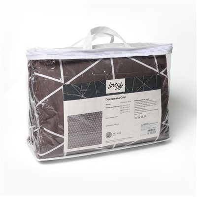 Покрывало LoveLife 2сп Grid 180×210±5 см, новосатин, 100%п/э