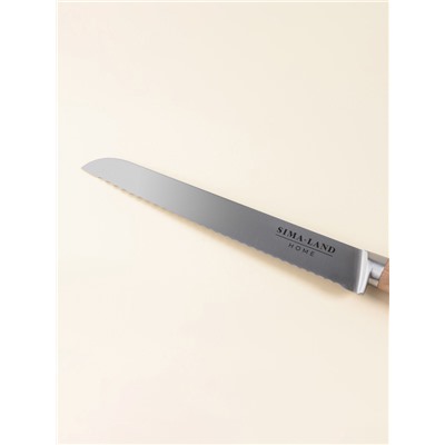 Нож кухонный хлебный SL Home «Калабрия», нержавеющая сталь, 20.5 см, бежевый