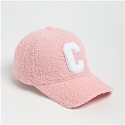 Бейсболка женская тёплая MINAKU барашек, размер 56-58, розовая