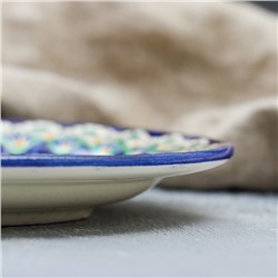 Тарелка узбекская Риштанская Керамика «Цветы», d=17 см, МИКС