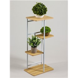 Подставка для цветов Greengo, 4 полки, 36×23×74 см, напольная, каркас металл, полки МДФ, белая
