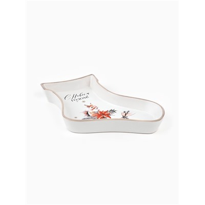 Блюдо новогоднее «С Новым годом», 20×15.5×3 см, ручная работа