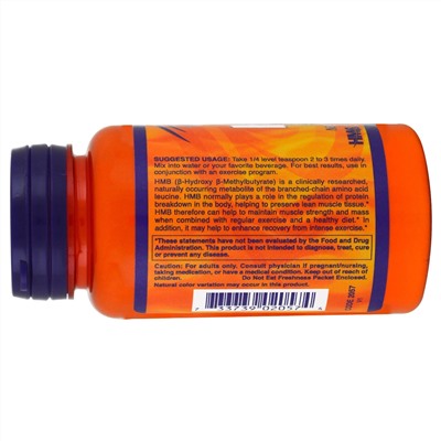 Now Foods, Питание для физической активности, гидроксиметилбутират в форме порошка, 3,2 унции (90 г)