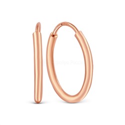 Серьги-конго из золочёного серебра - диаметр 2,5 см 925 пробы CTE-12511-25-RGP