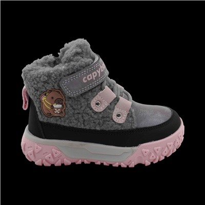 Ботинки на меху T5022-1CL серые