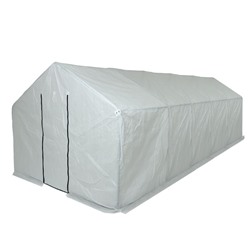 Теплица, 6.1×2.45×2.1 м, оцинкованный металл, профиль d=25 мм, чехол из спанбонда 90 г/м²