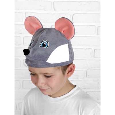 Шапка карнавальная «Мышка», велюр, хлопок, р-р 52-57