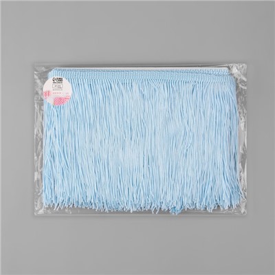 Тесьма декоративная «Бахрома», 15 см, 5 ± 0.5 м, цвет небесно-голубой