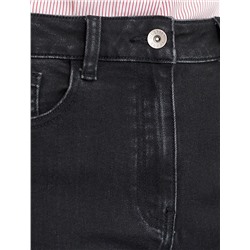 Джинсовые шорты бермуды со стрелками из эластичного денима