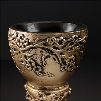 Фигура с кашпо «Девушка с цветами», 23×25×104 см, гипс, цвет бронзовый, фиолетовый