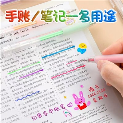 Ручки желейные 3D Jelly Pen (набор 6 шт.) для творчества, с автоматическим механизмом, гелевая паста, прозрачный корпус