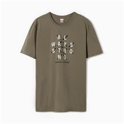 Футболка мужская, цвет хаки, размер 56