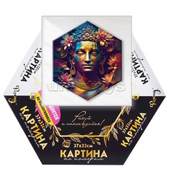 Картина по номерам 37х32 "Будда" Гексагон с поталью (26 цв.)