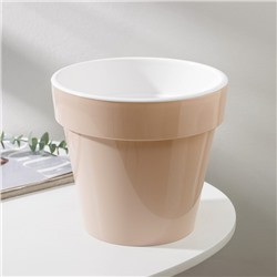 Кашпо для цветов со вставкой «Порто», 3.5 л, цвет жемчужный