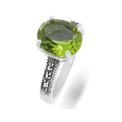 Кольцо из серебра марказит, султанит, SL-AGA118