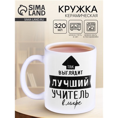 Кружка чайная керамическая «Так выглядит лучший учитель», 320 мл
