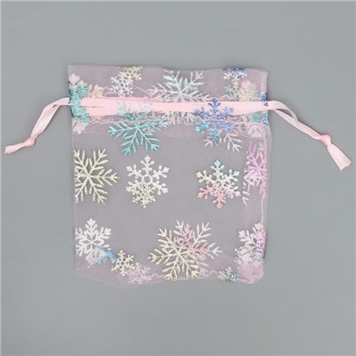 Мешочек подарочный органза «Нежность в Новом Году», голография, органза, 10×12 см ± 1.5 см