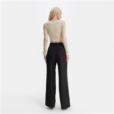 Брюки женские прямые MIST, размер 48, чёрные