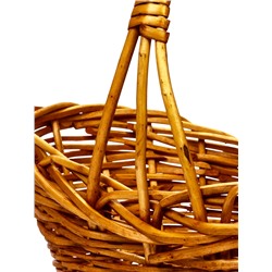 Корзина плетёная для хранения, лоза, с ручкой, коричневая, набор 3 шт.