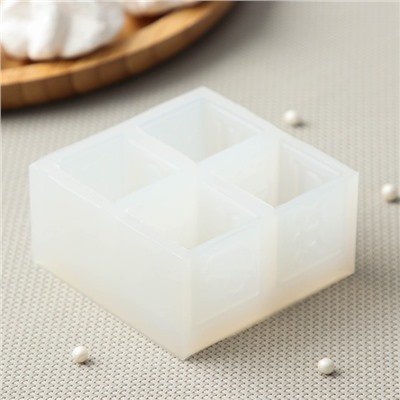 Силиконовая форма «Кубики», 7×7×3,5 см, 3×3×3 см, прозрачная