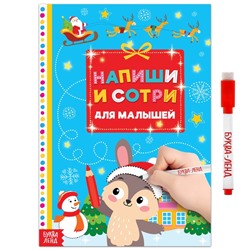Книга многоразовая «Напиши и сотри. Для малышей», с маркером, 12 стр.