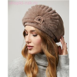 Вера замша мех.норка Берет женский флис (56-58)