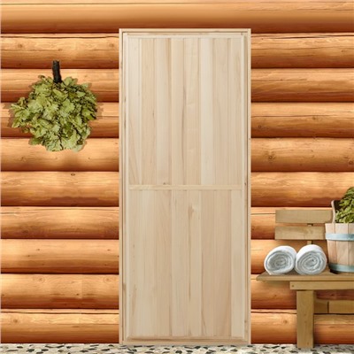 Дверь для бани и сауны «Эконом», 190×80 см, деревянная, «Добропаровъ»