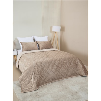 Набор покрывало и чехлы на подушку - Кристалл, цвет бежевый