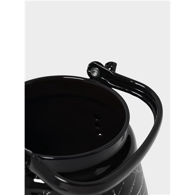 Чайник эмалированный «Чёрный мрамор», 3.5 л, металлическая ручка