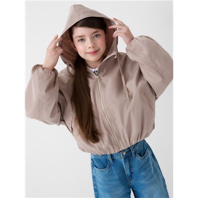 Куртка текстильная с полиуретановым покрытием для девочек (ветровка)