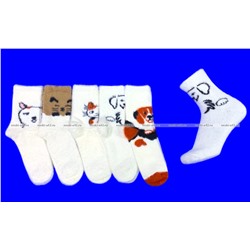 5 ПАР - Байвей термоноски женские ангора НОРКА ШЕРСТЬ "Мордочки" арт. 3561